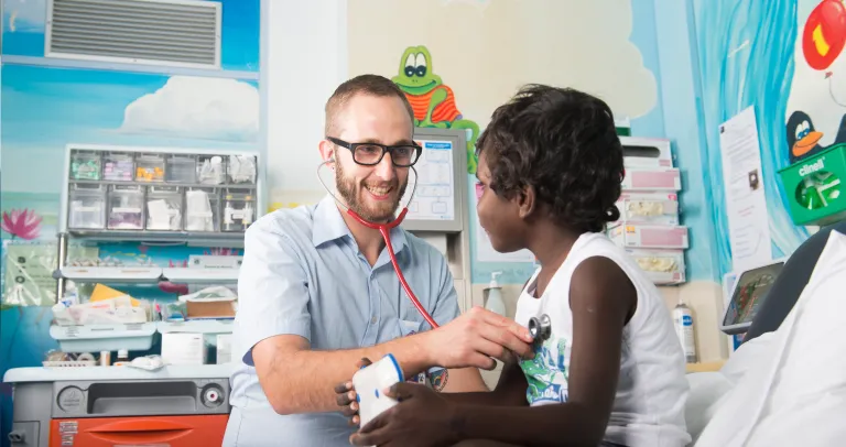Nurse with young patient