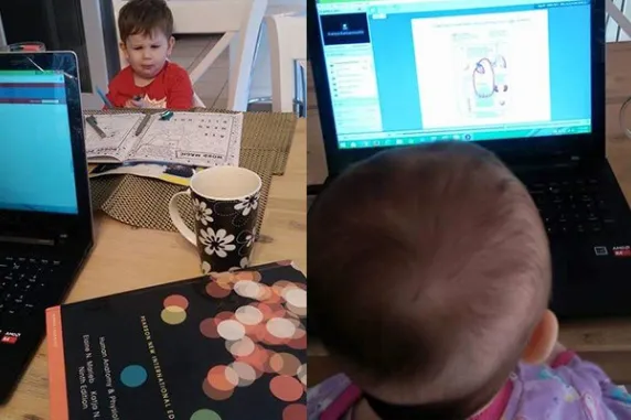 Kids in study space