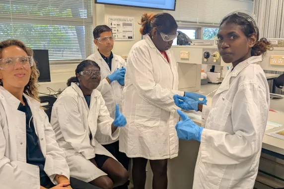 Students in the lab