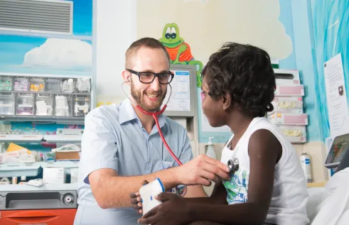 Nurse with young patient